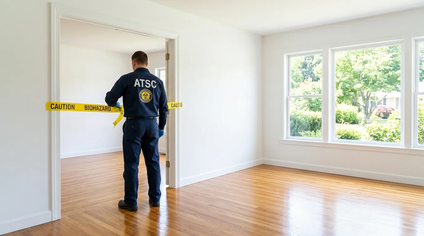 Certified biohazard cleanup crew performing Crime Scene Cleanup in Palestine